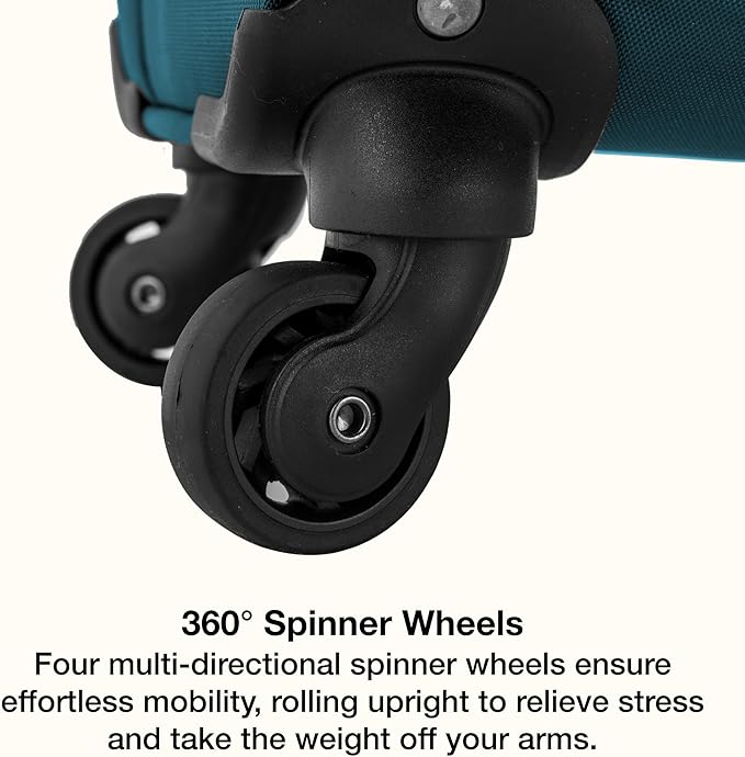 U.S. Traveler Anzio Softside Expandable Luggage with Spinner Wheels, Teal, 22-Inch Carry-on
