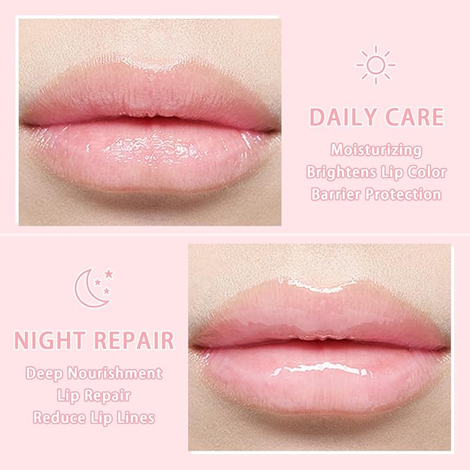 4 PCS Bee Lip Balm - Honey Watermelon Apple Coconut Lip Balm Sleeping Lip Mask Overnight with Sticks, Lip Exfoliating, Prevents Dry & Crack