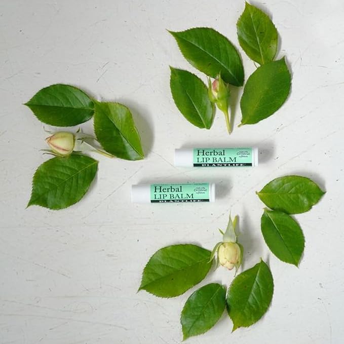 Plantlife Herbal Lip Balm 2 Pack - Organic Made with Beeswax, Calendula & Chamomile - Soothing Balm for Chapped Lips - Moisturize Lips & Works on Minor Cuts - Made in California
