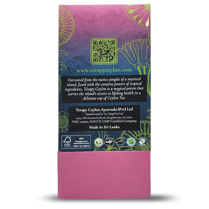 Térapy Ceylon Peppermint Tea | All Natural Herbal Ingredients | 100% Organic Peppermint Tea Bags Individually Wrapped | Eco-friendly & Unbleached Herbal Tea Bags | 20 Count