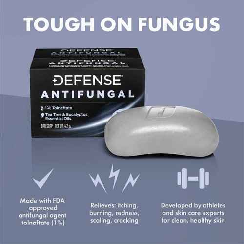 Defense Soap Antifungal Medicated Bar Soap 2-Pack, Tea Tree Body Wipes (40 Count) 2-Pack, & Body Wash 12 oz 2-Pack - Natural Shower Gel