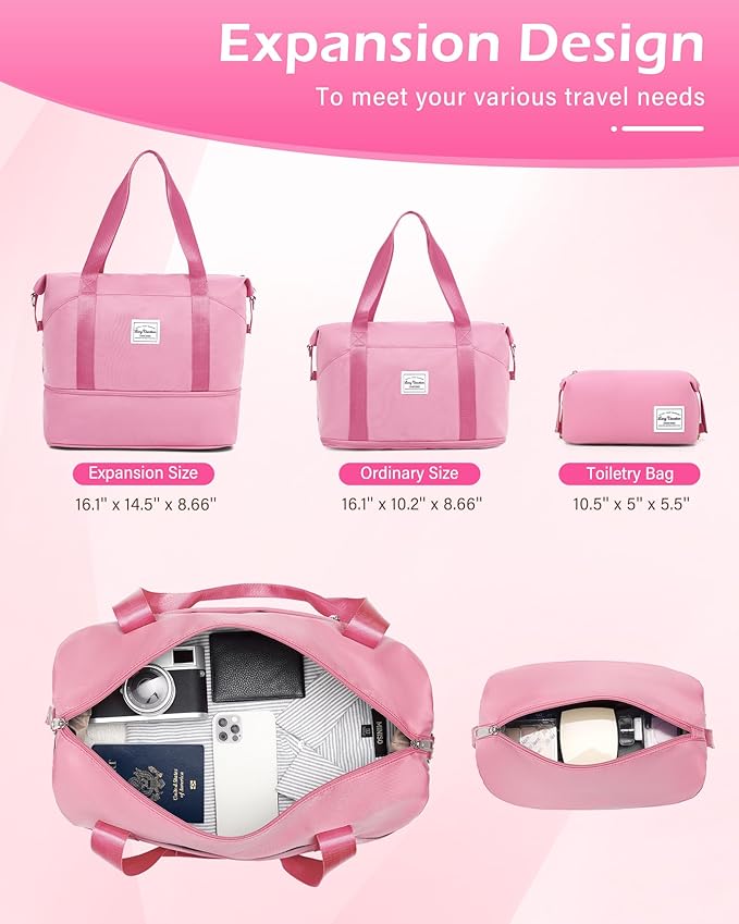 LONG VACATION Carry On Luggage Sets 3 Piece 20 Inch Suitcase Set, ABS+PC Hardshell Lightweight Travel Luggage with Spinner Wheels & YKK Zipper TSA Lock (Pink and White, 20 INCH)