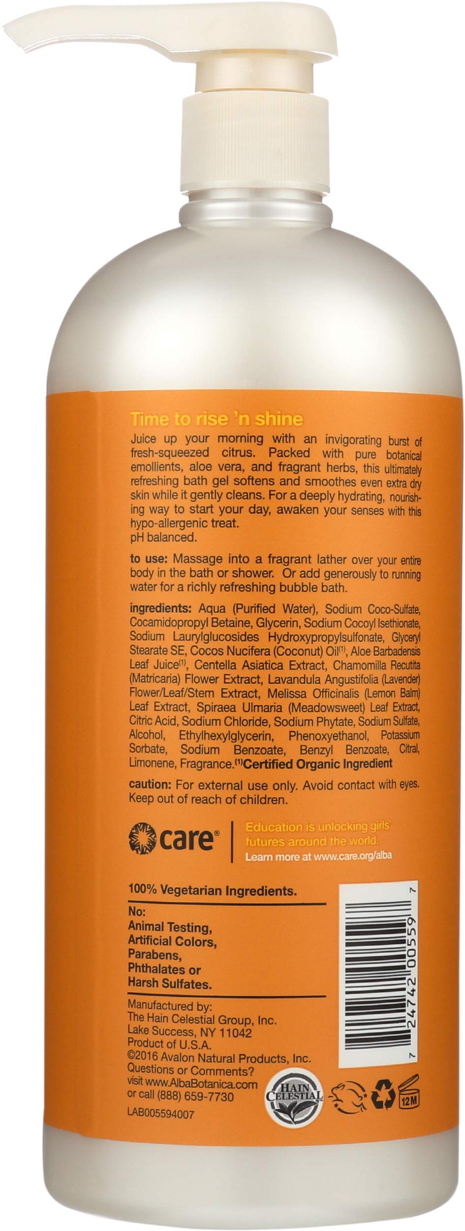 Alba Botanica Very Emollient Bath & Shower Gel - Island Citrus 32 fl oz (947 ml) Gel