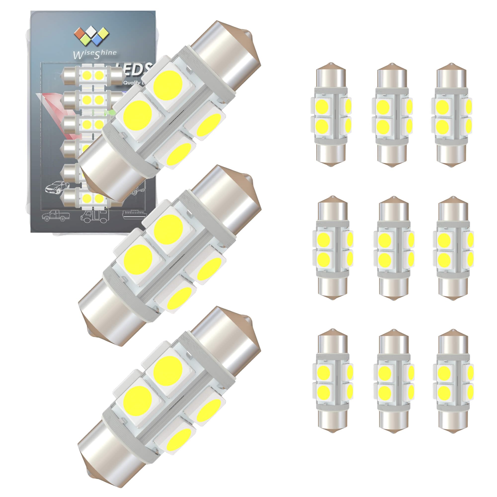 Wiseshine DC 24V 31mm DE3175 Festoon LED Bulb Extremely Super Bright 6000K White DE3022 LED Map Bulb for Truck Marine Boat Inter