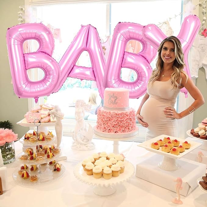 40 Inch Pink Letter Balloons, Giant Light Pink Letter W Balloon, Single Alphabet W Balloon, Pastel Foil Name Balloons for Girls Women Birthday Princess Anniversary Graduation Decoration