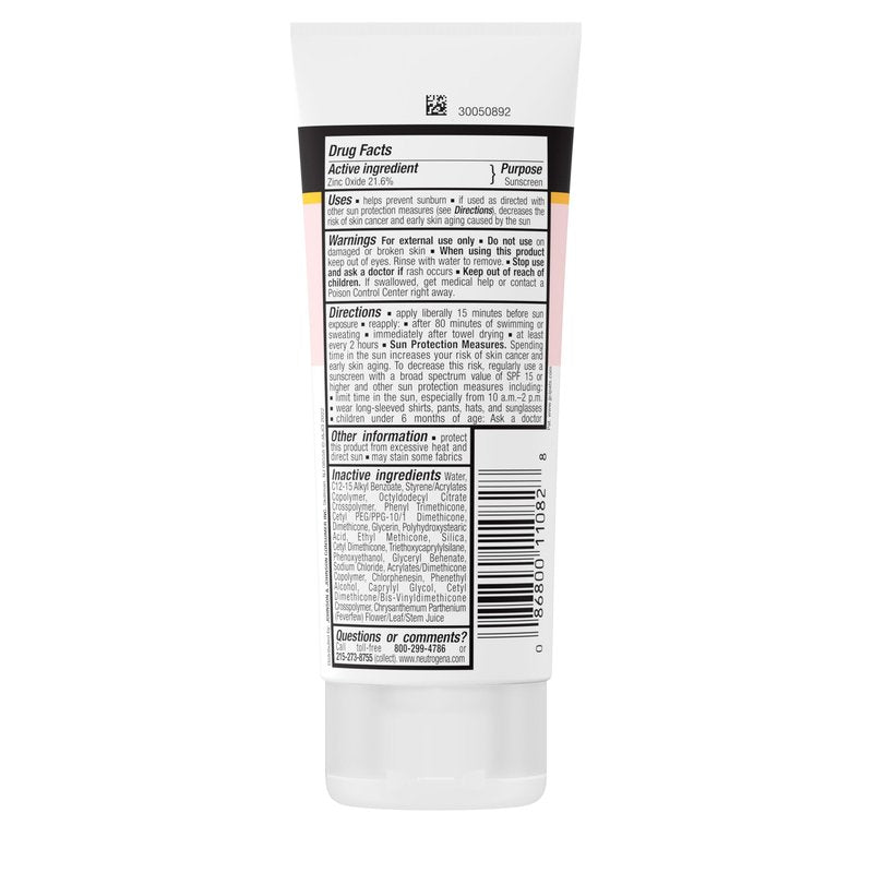 Neutrogena Pure & Free Baby Mineral Sunscreen Lotion with Broad Spectrum SPF 50 & Zinc Oxide, Water-Resistant, Hypoallergenic & Tear-Free Baby Sunscreen, Paraben-Free, Dye-Free, 3 fl. oz, 1 Pack