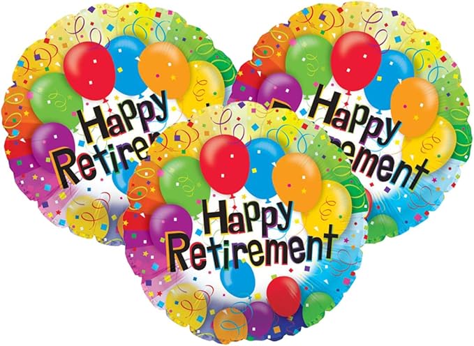 Set of 3 Happy Retirement 18" Foil Party Balloons