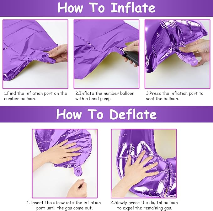 15th Birthday Balloons for Girls, 15 Inch Giant Purple Foil Number 15 Balloons with Purple Confetti Balloons Kit, Digit 1 & 5 Helium Balloons for Boys Women Men 15th 51st Anniversary Party Decorations