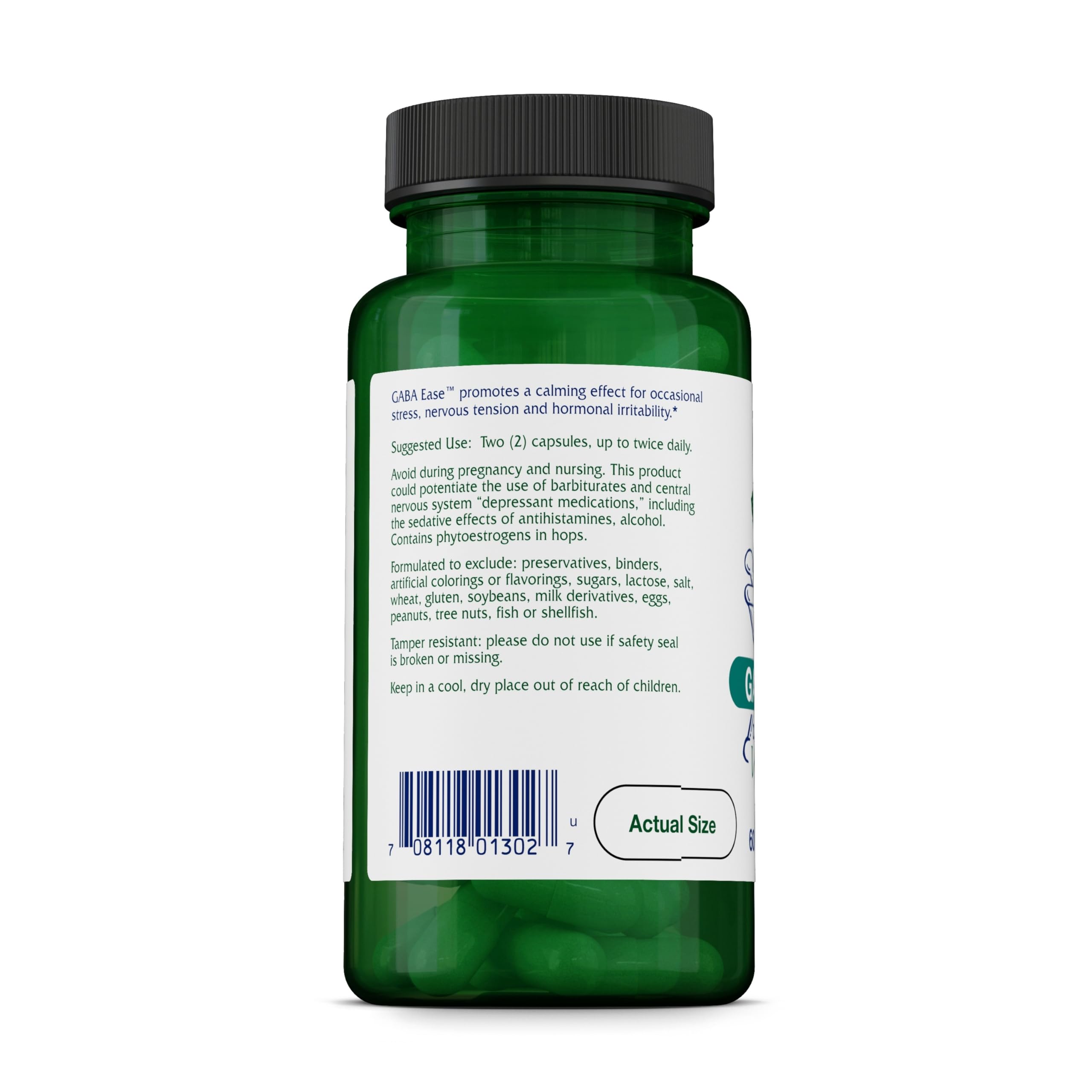 Vitanica, GABA Ease, Calming Support, Vegan, 60 Capsules