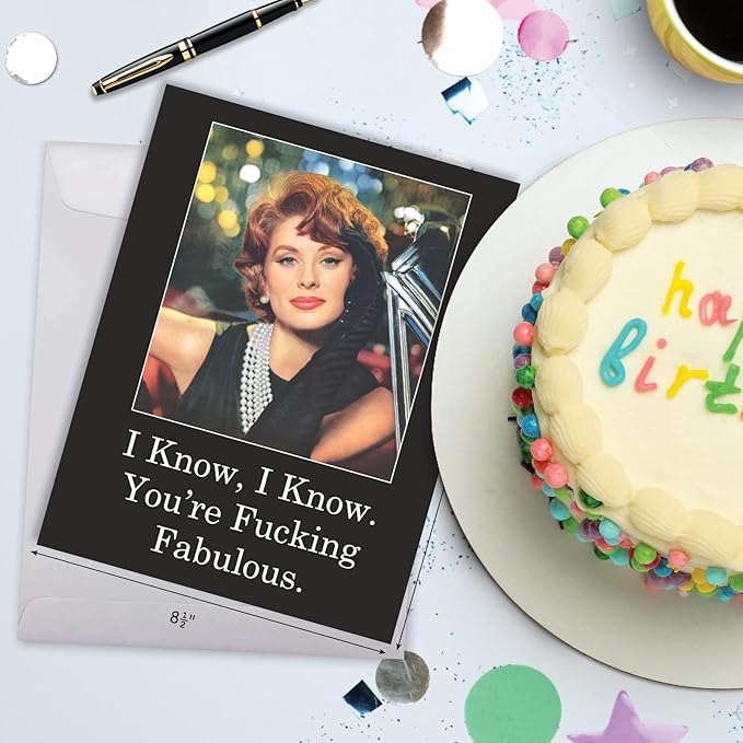 NobleWorks Jumbo Funny Birthday Paper Card 8.5 x 11 Inch with Envelope (1 Pack) Large Jumbo Bday F'ing Fab J0860