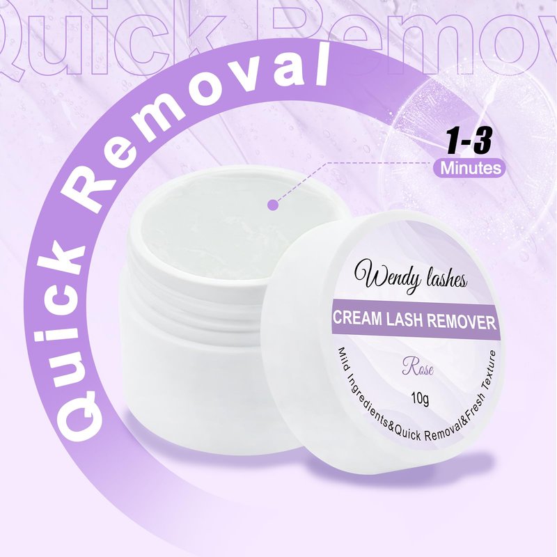 Lash Extension Remover Cream Eyelash Extension Remover Low Irritation Dissolves Powerful Eyelash Glue Remover for Salon Lash Glue Remover(Rose 10g)