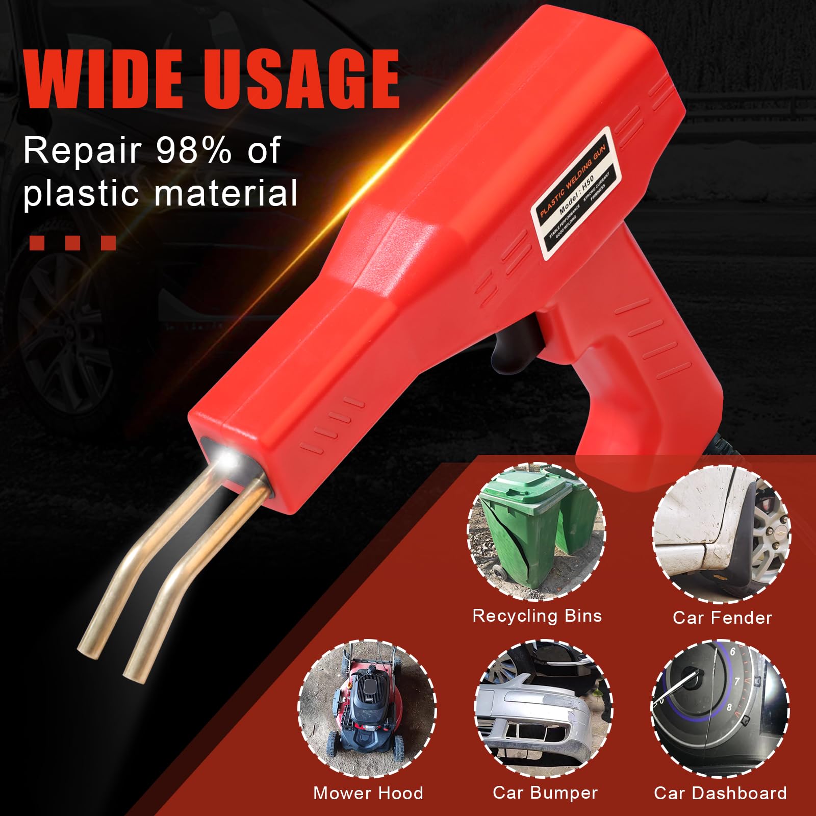 ATOLS Upgraded Plastic Welder, 1000PCS Staples, Pure Copper Transformer, Rapid Heating, Plastic Welding Kit, Hot Stapler Kit, Plastic Welder Gun Kit, Car Bumper Repair Kit, Plastic Repair Kit