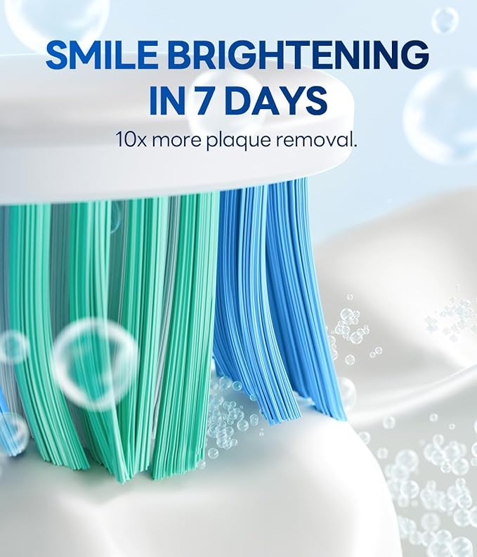 Bymore Electric Toothbrush for Adults,Electric Toothbrush,Travel Sonic Toothbrush with 8 Replacement Heads,Ultra Soft RechargeableToothbrush - Pure White