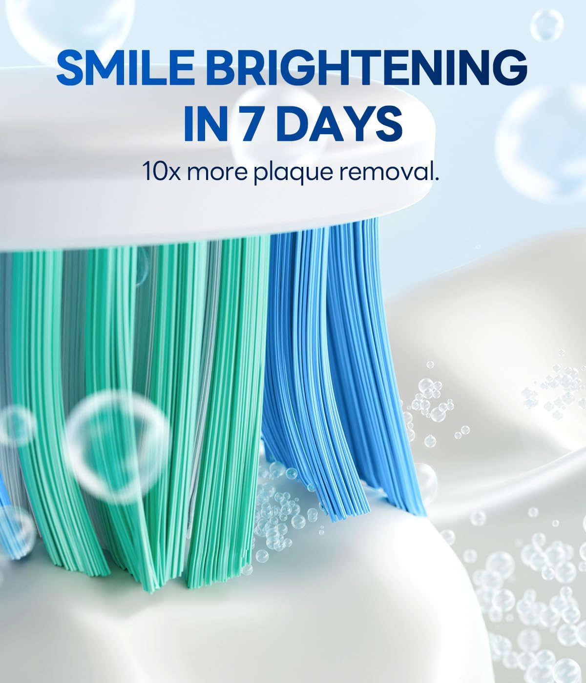 Bymore Electric Toothbrush for Adults,Travel Sonic Toothbrush with 8 Replacement Heads, Ultra Clean RechargeableToothbrush Portable One Charge for 330days 5 Modes 2mins Timer-Cyan Blue