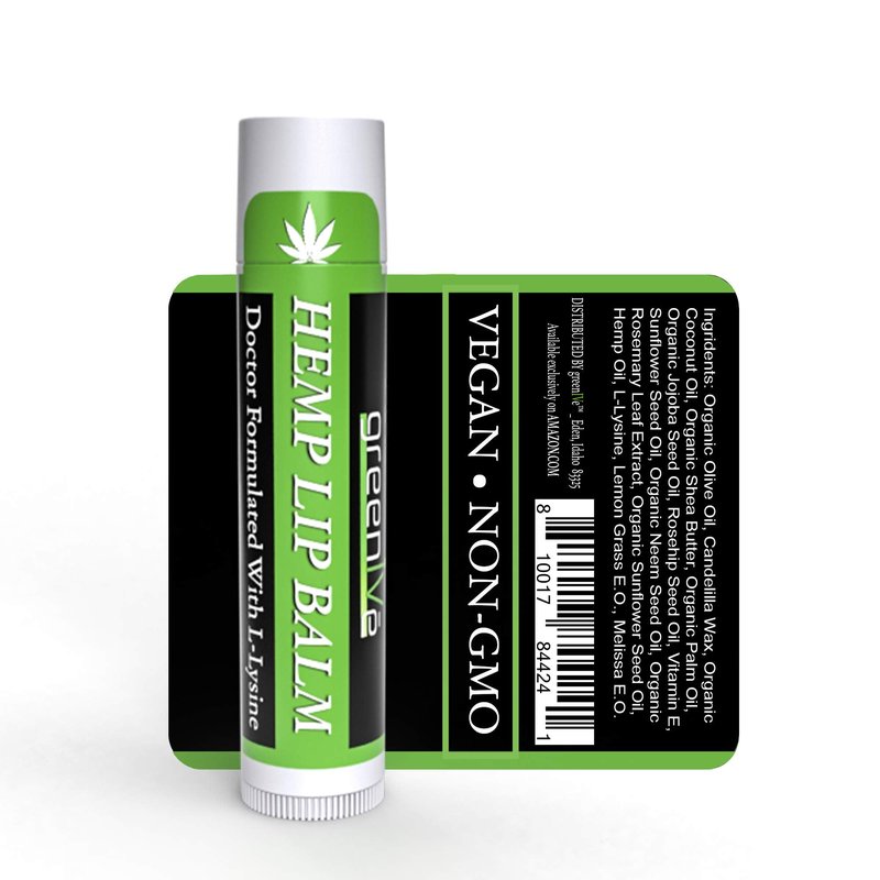 GreenIVe Hemp Lip Balm, Vegan, Omegas 3 & 6, Vitamin E, L-Lysine, Hydrating Handcrafted (5)