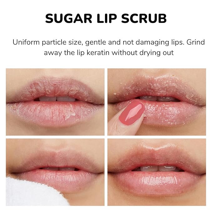 Lip Mask & Scrub Set(Strawberry + Honey + VC), Overnight Moisturizer for Cracked & Dry Lips Care, Hydrating Plumper Kit, Sugar Exfoliator Gift for Women