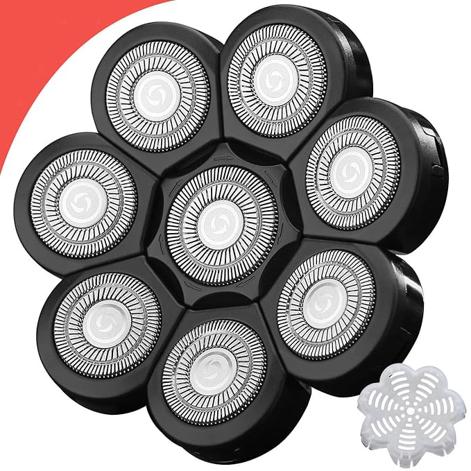 FOXSONIC 8 Blades Head Shaver Replacement Heads 8 Heads for Head Shaver Many Main Brands Electric Shaver Razor Bald Men Head Shaver Blades