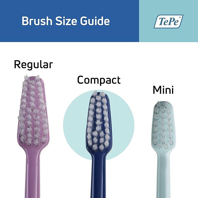 TePe Select Soft Toothbrush, Adult Soft-Bristle Toothbrush with Compact Tapered Head and Angled Neck, Pack of 1
