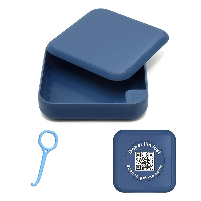 Kasse Invisalign Case by nCase | Modern Aligner & Retainer Case w/QR Code Recovery | Magnetic Twist Open | 3D Printed in the USA | Secure Travel Design | Includes Invisalign Remover Tool | Navy Blue