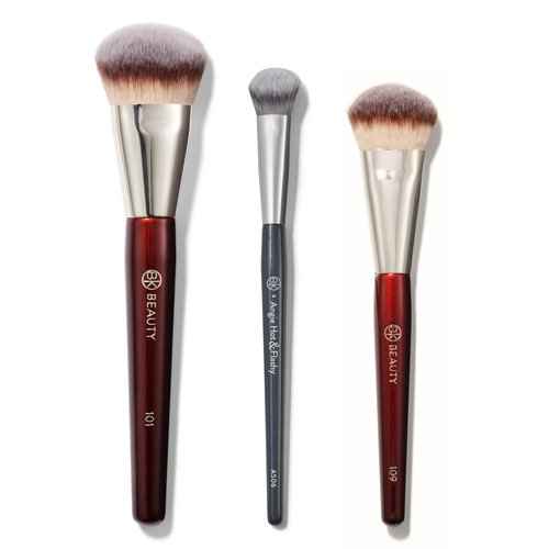 BK Beauty Brushes Set - A506, 109 & 101 Concealer, Contoured Foundation, and Mini Foundation Brushes - Essential Makeup Brush Trio for Flawless Application