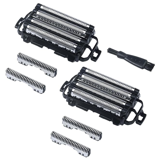 2-Pack Value Set Replacement Blades and Foil for Panasonic ARC5, Compatible with ES9032 WES9032P ES9034 ES9036, Fits Models ES-LV65 ES-LV67 ES-LV97 ES-LV9N ES-PV6A (+ 1 Cleaning Brush)