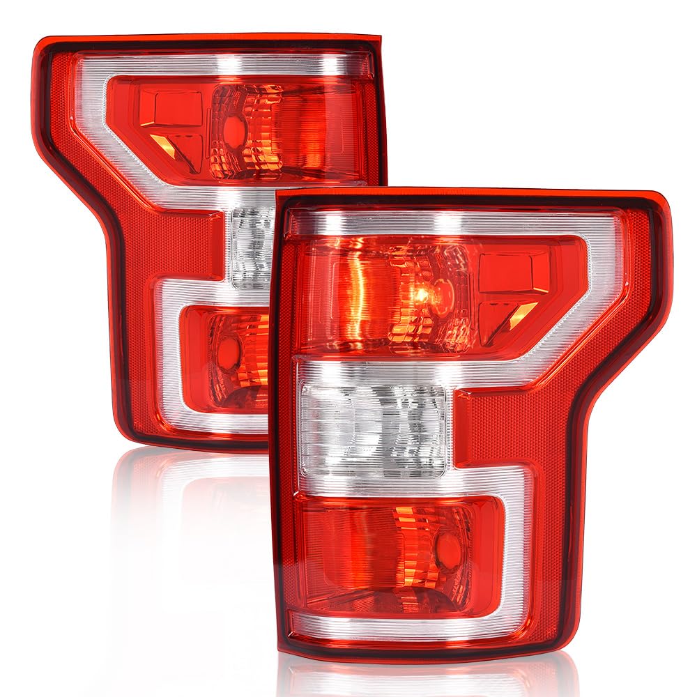 G-PLUS Tail Lights Assembly Pair Fit Ford F150 2018 2019 2020 W/o Bulbs & Wiring Harness Rear Tail Lamps, FO2800265 FO2801265 Re