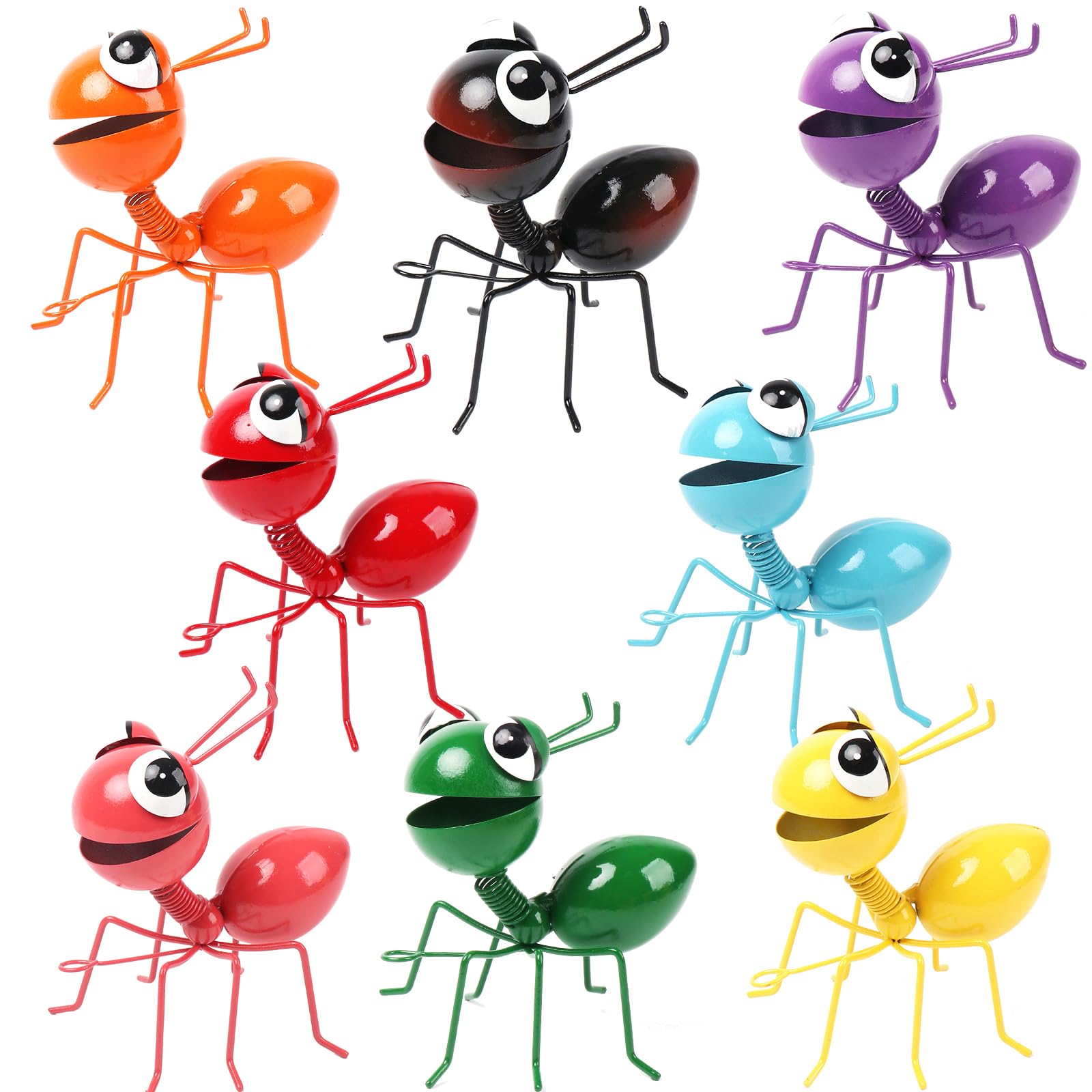 Cruis Cuka Metal Yard Art Garden Decor for Outside Cute Ants Yard Decorations Outdoor Lawn Ornaments Backyard Gifts for Mom - Set of 8