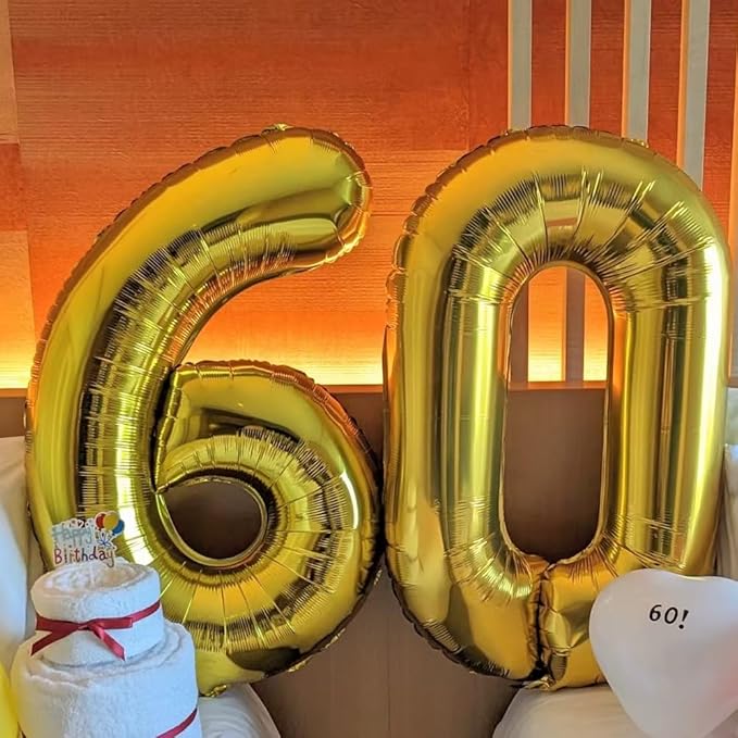 40 inch Gold Number Balloon Giant Foil Helium Balloons Gold Number 0 Balloon for Birthday Party Anniversary Decorations Supplies