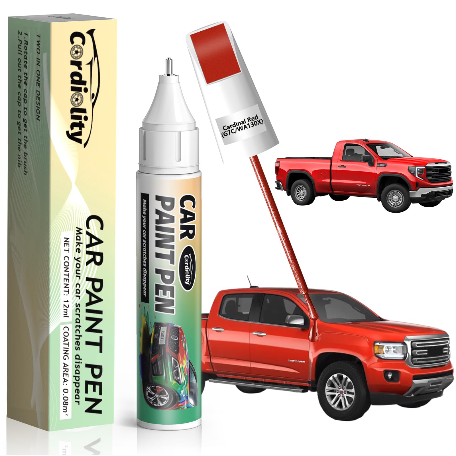 Cardinal Red(G7C/WA130X) Touch Up Paint Pen for GMC,Car Paint Scratch Repair Pen Quick and Easy Fix Auto Paint Scratch