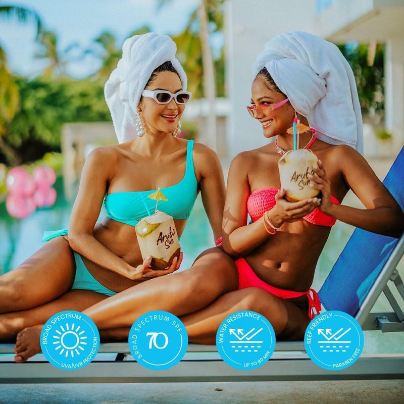 Aruba Sun SPF 70 Sunscreen Lotion 16oz 2-Pack - Reef Act Compliant no 67 Octinoxate & Oxybenzone Free - Sun Screen Broad Spectrum UVA/UVB - Sunscreen Waterproof and Non-Greasy