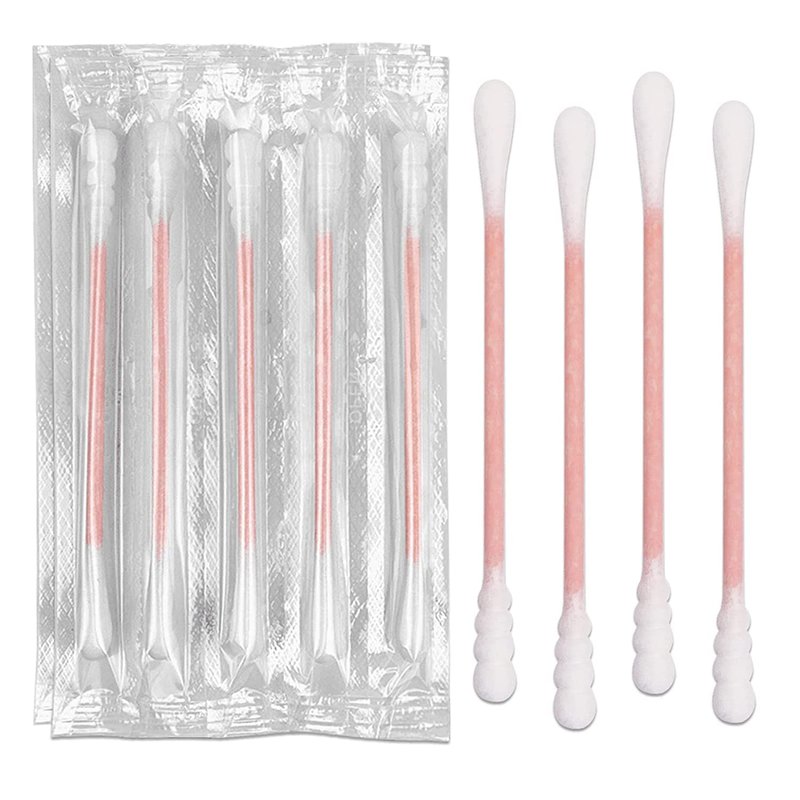 1000 Pack Cotton Swabs, Individually Wrapped Cotton Swab, Individually Wrapped Double Tipped Paper Sticks for Ear, Make-up(Spiral-Round End)