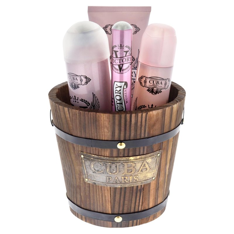 Cuba Victory for Women - 4 Pc Gift Set 3.3oz EDP Spray, 1.17oz EDP Spray, 6.6oz Body Spray, 6.6oz Body Lotion