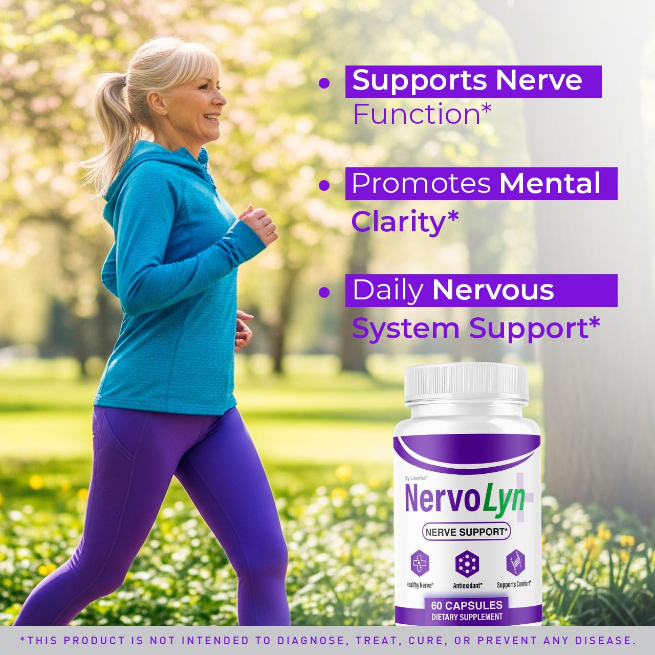 (2 Pack) NervoLyn Capsules - Official Nervo Lyn Advanced Supplement Formula Nerve Health, Natural NervoLyn Brain & Memory Focus Vitamins Suppor for Overal Health & Wellness, 120 Capsules for 2 Months
