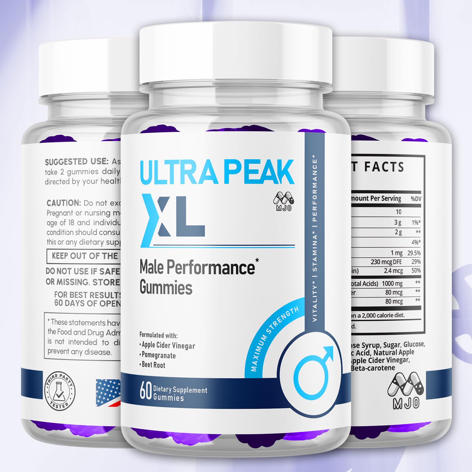(2 Pack) Ultra Peak XL Gummies for Men, Official UltraPeak XL Male Gummys with All Natural Ingredients, Ultra PeakXL Maximum Strength Health and Wellness Multivitamin Supplement Gummys (120 Gummies)