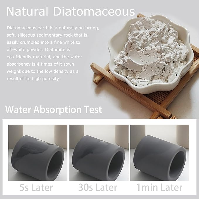 Mini Toothbrush Holders for Bathrooms - Diatomite Quick-Dry Organizer, Compact Portable Toothbrush Holder for Countertop, Shower & Travel Storage