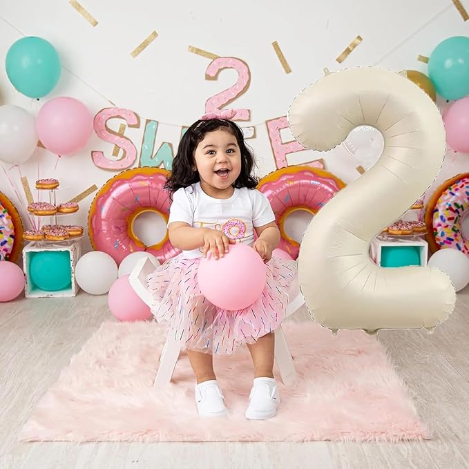 40 inch Cream White Number Balloon Giant Foil Helium Balloons Beige Number 9 Balloon for 9th Birthday Party Anniversary Decorations Supplies