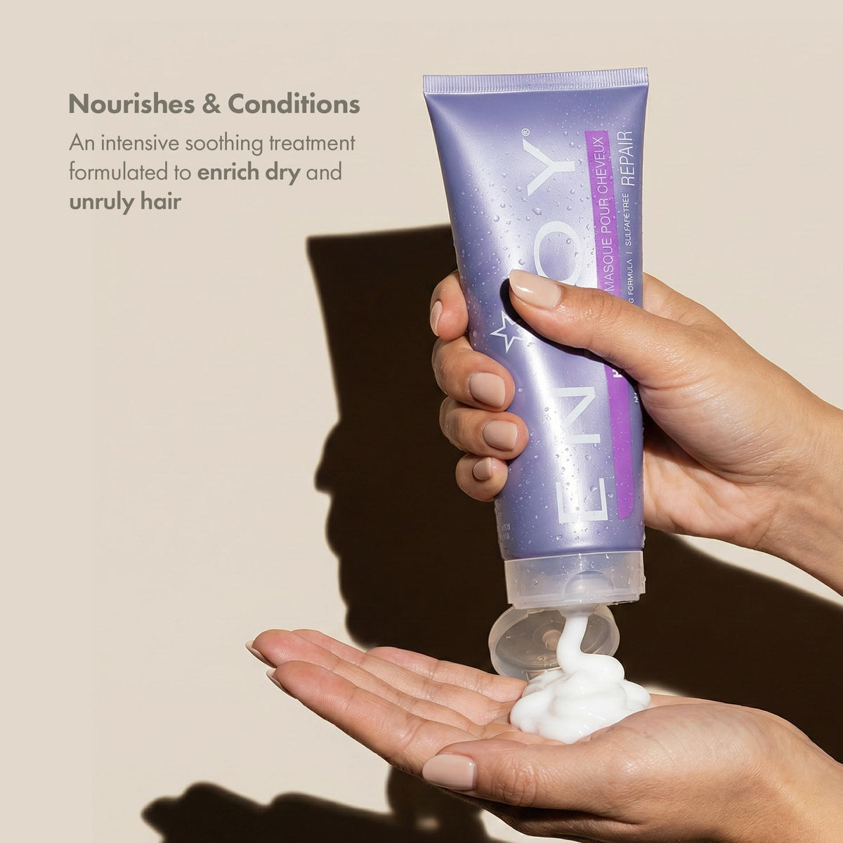 Enjoy Hair Mask, Intensive Deep Conditioning Treatment for Dry & Unruly Hair, Smoothing & Hydrating Repair with Keratin & Pea Protein, Weightless Formula, 8 Oz