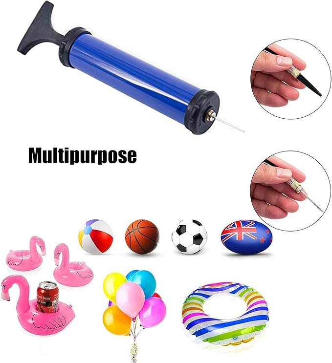 HDNNC Portable Ball Pump, Air Pump with 4 Needles 2 Nozzle 1 Extension Hose Great for Basketball Football Volleyball Soccer
