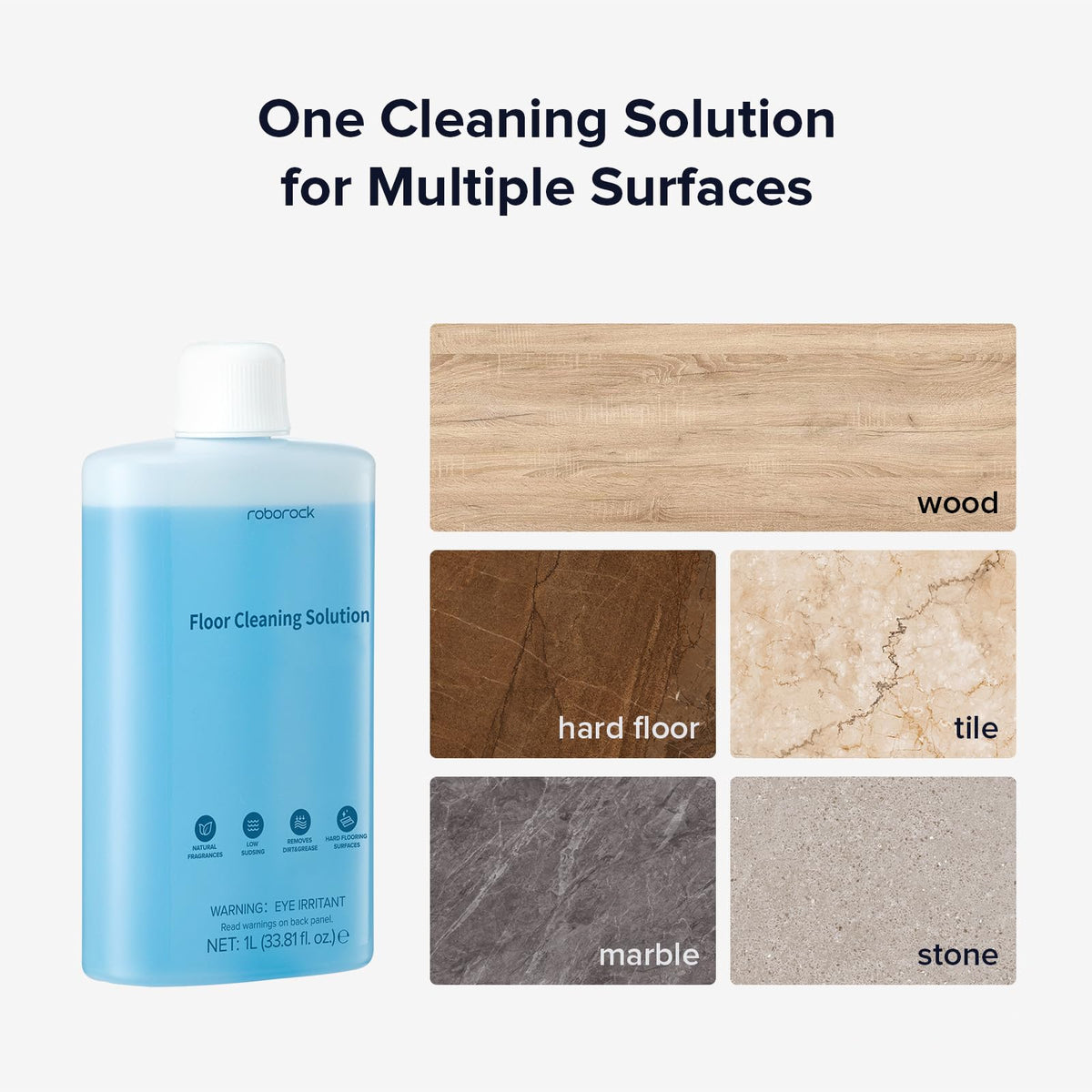 roborock Floor Cleaning Solution, Floor Cleaner for Hardwood, Compatible Robot Vacuums with Mopping and Wet and Dry Vacuum, 1L, 33.8 Fl. OZ