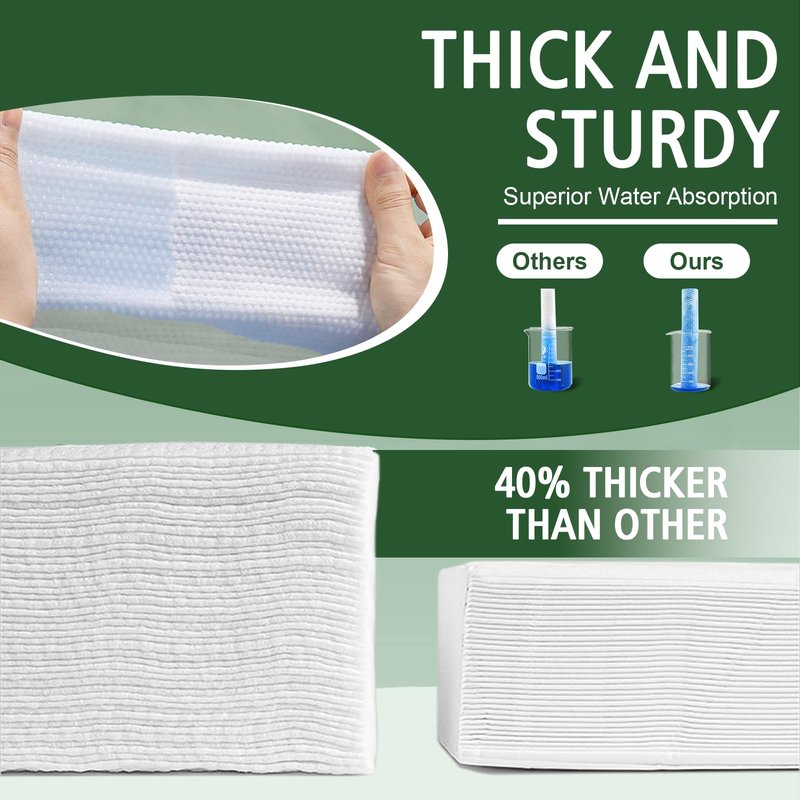 Disposable Face Towels 600 Count with Face Towel Holder, Ultra Soft & Thick Biodegradable Facial Towels for Sensitive Skin,Makeup Remover Dry Wipes Washcloths, Lint-Free Cleansing Towelettes