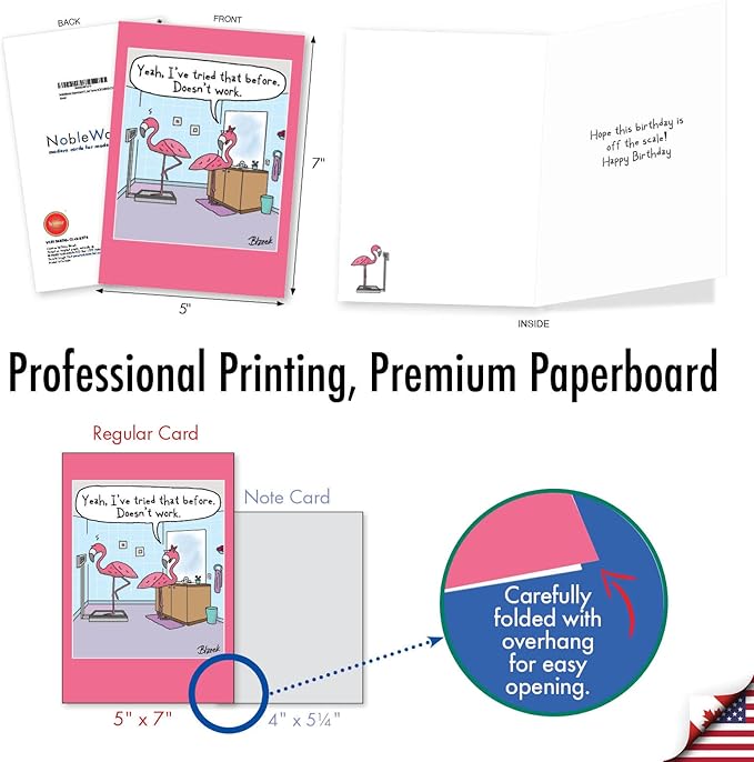 NobleWorks Assortment Pack of 3 Funny Birthday Greeting Cards with Envelopes (3 Designs, 1 Each) Celebration Toons VC8124BDG-C1x3