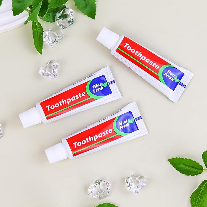 10 pcs Travel Size Toothpaste Bulk, 0.88oz/25 Grams Small Toothpaste Travel Size Bulk 4x1.4 inches Mint Mini Disposable for Hotel,Guests,Homeless,Charity