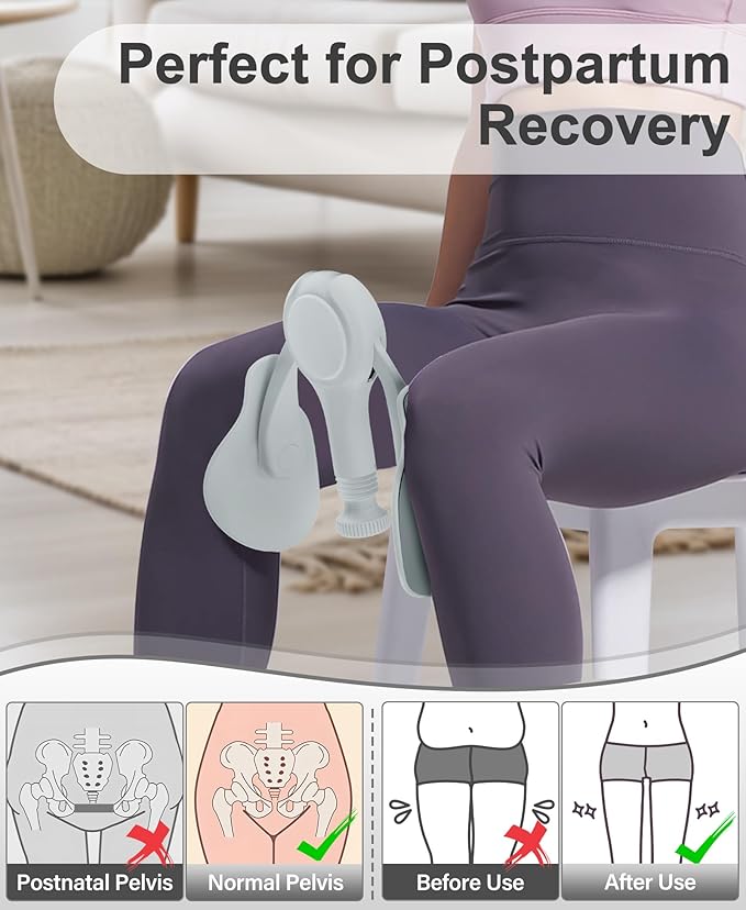 Upgraded Thigh Exerciser Kegel Exerciser, Adjustable Resistance Pelvic Floor Muscle Exercise Devices, Inner Thigh Workout Pelvic Trainer for Women, Home Workout Equipment for Hip, Leg, Arm