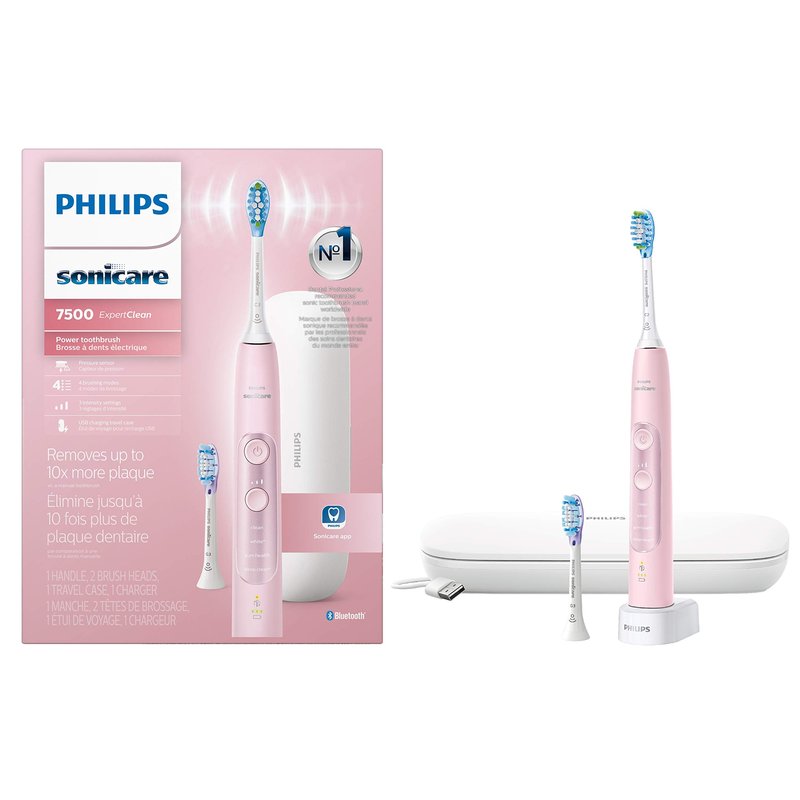 Philips Sonicare ExpertClean 7500 Pink, Rechargeable Electric Power Toothbrush, HX9690/07