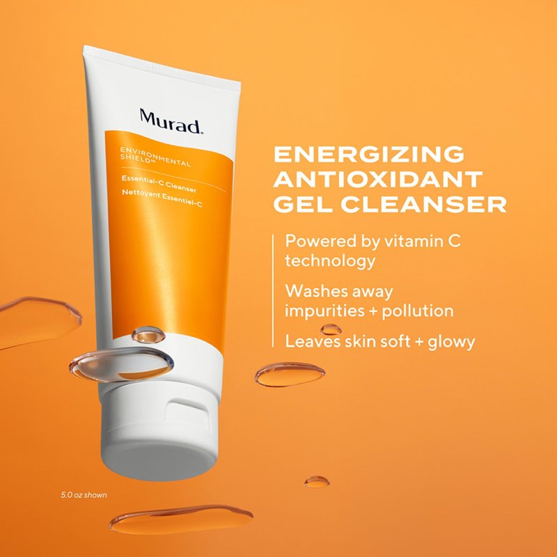Murad Essential-C Facial Cleanser - Foaming Gel Face Wash- Vitamin C & Antioxidant Rich Treatment Backed by Science, 16.9 Fl Oz