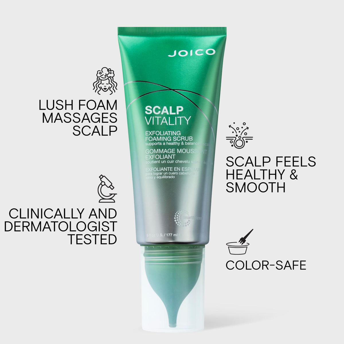 Joico Scalp Vitality Exfoliating Foaming Scrub| Healthy & Balanced Scalp| 6 Fl Oz
