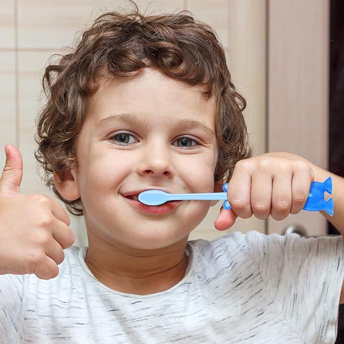 Gerrii Kids Toothbrushes Bulk Soft Lovely Little Kangaroo with Covers Suction Cup Individually Wrapped for Children Toddler Home School Camp Daycare Travel(24 Pcs)