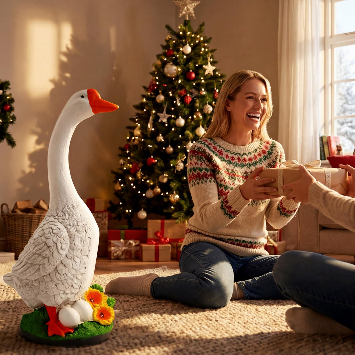 vchin Large Porch Goose Statue, 23 inch Large Porch Goose Statue
