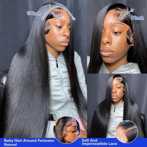 VIPbeauty 13x6 Lace Front Wigs Human Hair Pre Plucked 180 Density Straight HD Transparent Glueless Wigs Human Hair 13x6 Straight Lace Frontal Wigs Human Hair Wigs for Women 18 Inch