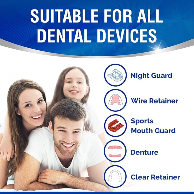 120 units Retainer Cleaner and Denture Cleaning Tablets - Mouthguard cleaner and Denture cleaner tablets Remove Plaque, Odors and Stains from Aligners, Night guard and Removable Dental Appliances